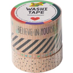 Folia washi tape kraft party II, pak met 4 stuks