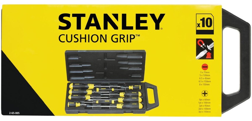 Stanley Cushion Grip Screwdriver, 10-piece set