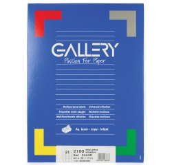 Gallery witte etiketten ft 66 x 38,1 mm (b x h), ronde hoeken, doos van 2.100 etiketten