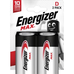 Energizer piles Max D, blister de 2 pièces