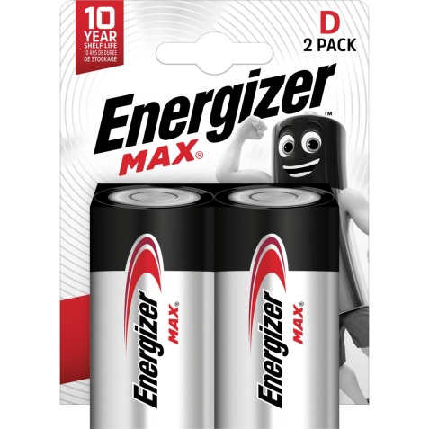 Energizer piles Max D, blister de 2 pièces