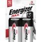 Energizer piles Max D, blister de 2 pièces