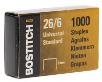 Bostitch agrafes 6 mm, galvanisées, boîte de 1000 agrafes