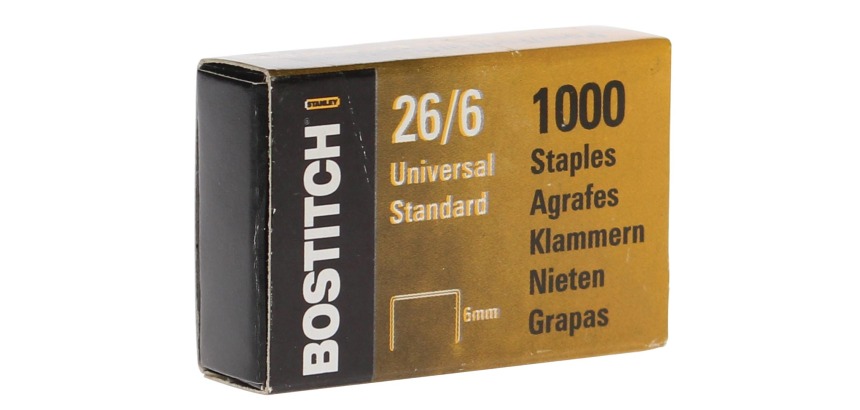 Bostitch Heftklammern 6 mm, verzinkt, Schachtel mit 1000 Klammern