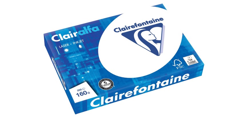 Clairefontaine Clairalfa Präsentationspapier, A3, 160 g, Packung mit 250 Blatt