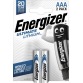 Energizer piles Lithium AAA, blister de 2 pièces