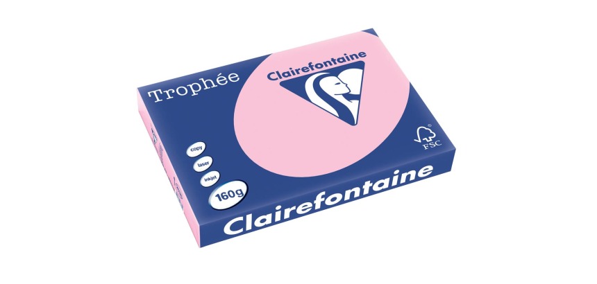 Clairefontaine Trophée Pastel, papier couleur, A3, 160 g, 250 feuilles, rose