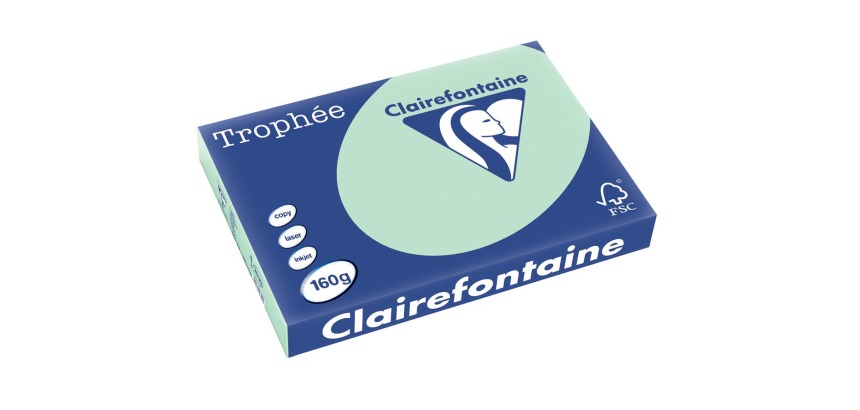 Clairefontaine Trophée Pastel, papier couleur, A3, 160 g, 250 feuilles, vert