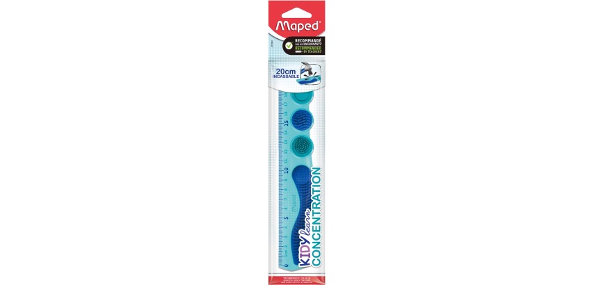Maped Kidy Learn règle Concentration, 20 cm, blister de 1 pièces