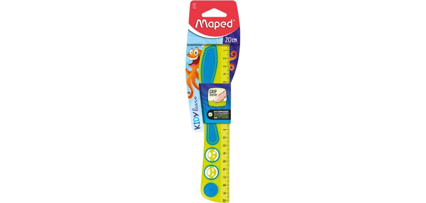 Maped Lat Kidy'Grip 20 cm, geassorteerde kleuren, blister van 1 stuk