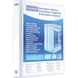 DONAU personaliseerbare ringmap, PP, ft A4, 4 D-ringen van 16 mm, wit
