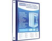 DONAU personaliseerbare ringmap, PP, ft A4, 4 D-ringen van 25 mm, blauw