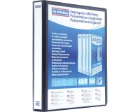 DONAU personaliseerbare ringmap, PP, ft A4, 4 D-ringen van 25 mm, zwart