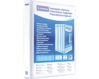 DONAU classeur à anneaux, PP, ft A4, 4 anneaux en D de 25 mm, blanc