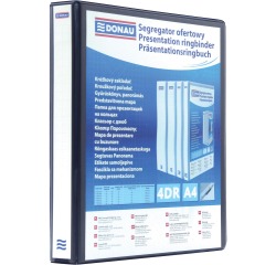 DONAU personaliseerbare ringmap, PP, ft A4, 4 D-ringen van 30 mm, zwart