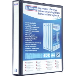 DONAU personaliseerbare ringmap, PP, ft A4, 4 D-ringen van 30 mm, zwart