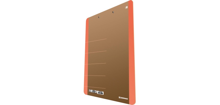 DONAU Klemmbrett, A4, harte Pappe, Hochformat, braun-orange