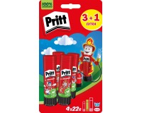 Pritt Original bâton de colle, 22 g, 3 + 1 gratuit, sous blister