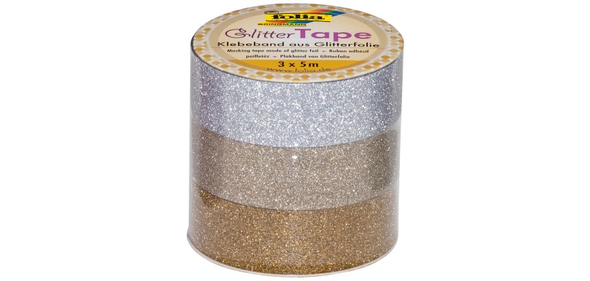 Ruban adhésif déco 'Glitter Tape',2x rose et 1x violet
