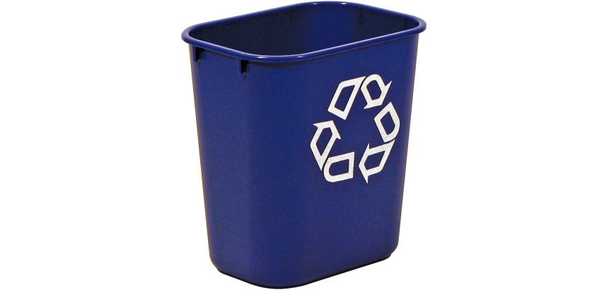 Rubbermaid corbeille de recyclage, sans bacs de séparation, 26,6 l, bleu