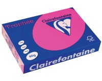 Clairefontaine Trophée Intens, papier couleur, A4, 80 g, 500 feuilles, rose fluo