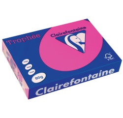 Clairefontaine Trophée Intens, papier couleur, A4, 80 g, 500 feuilles, rose fluo