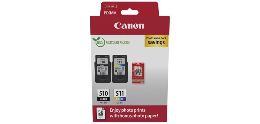 Canon cartouche d'encre PG-510 en CL-511, 220 pages, OEM 2970B017, 4 couleurs