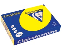Clairefontaine Trophée Intens, papier couleur, A4, 80 g, 500 feuilles, jaune fluo