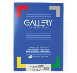 Gallery étiquettes blanches, ft 99,1 x 67,7 mm (l x h), coins arrondis, 8 par feuille