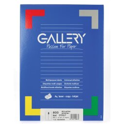 Gallery witte etiketten ft 99,1 x 67,7 mm (b x h), ronde hoeken, doos van 800 etiketten