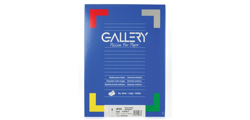 Gallery weiße Etiketten, ft 99,1 x 67,7 mm (B x H), abgerundete Ecken, 8 pro Blatt