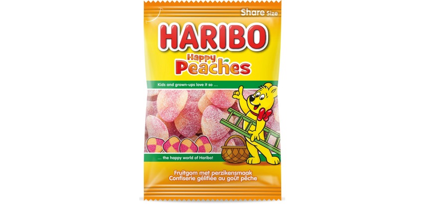 Bonbons Happy Peaches Haribo - Sachet de 185 g