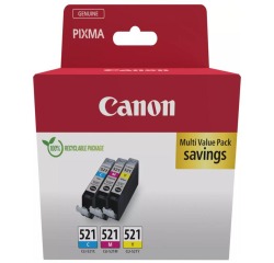 Canon inktcartridge CLI-521, 446 pagina's, OEM 2934B016, 3 kleuren