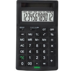 Desq calculatrice de bureau 30400, totalement sur énergie solaire, noir