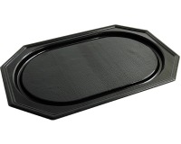 Plateau traiteur, en PET recyclé, ft 55 x 36 cm, noir, paquet de 10 pièces