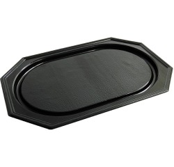 Plateau traiteur, en PET recyclé, ft 55 x 36 cm, noir, paquet de 10 pièces