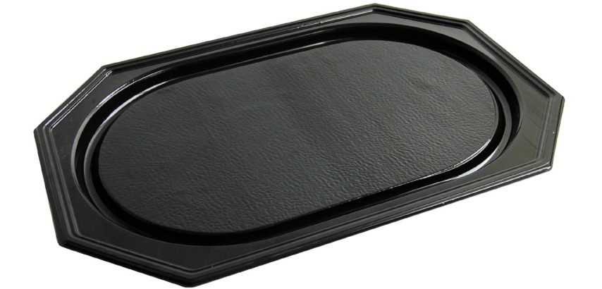 Catering tray, recycled PET, size 55 x 36 cm, black, pack of 10 pieces