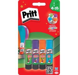 Pritt plakstift Fun Colors 10 g, blister van 4 stuks