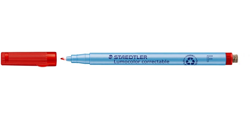 Staedtler Lumocolor erasable marker, line width: 0.6 mm, red
