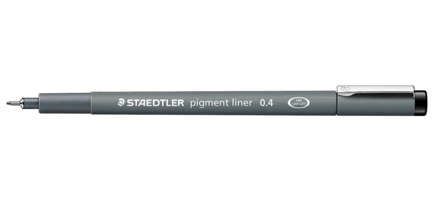 Staedtler pigment liner fineliner, pointe ronde, largeur de trait 0,4 mm, noir