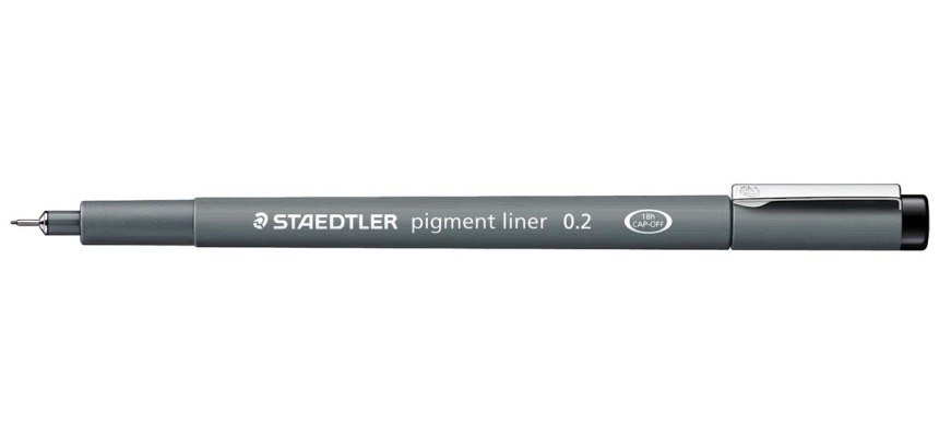 Staedtler pigment liner fineliner, ronde punt, schrijfbreedte 0,2 mm, zwart
