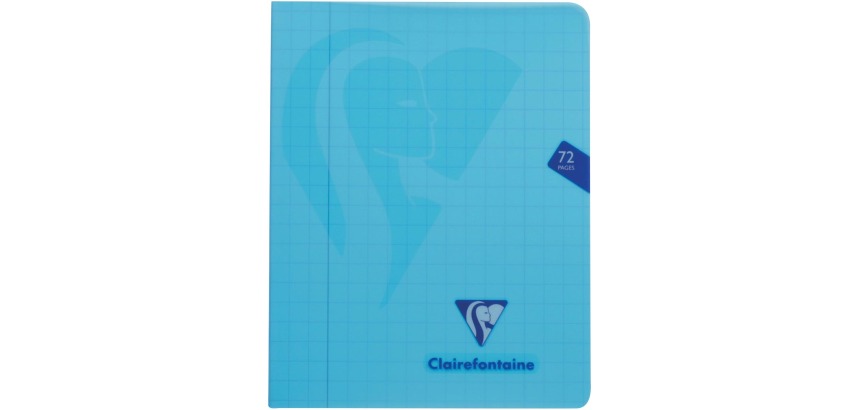 Clairefontaine cahier mimesys pour ft A5, 72 pages, couverture en PP, quadrillé 10 mm, couleurs assorties