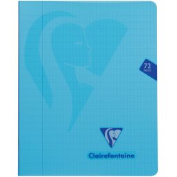 Clairefontaine cahier mimesys pour ft A5, 72 pages, couverture en PP, quadrillé 4 x 8, couleurs assorties