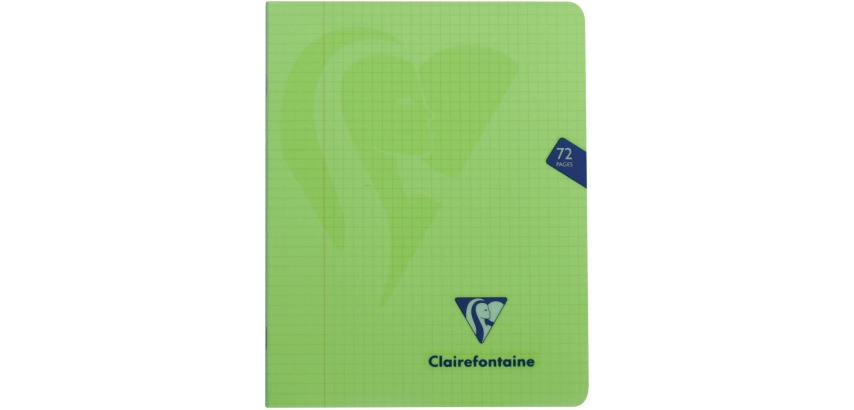 Clairefontaine schrift mimesys voor ft A5, 72 bladzijden, kaft in PP, geruit 5 mm, geassorteerde kleuren