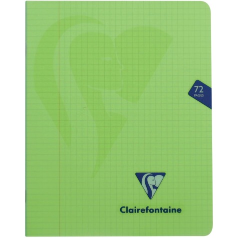 Clairefontaine cahier mimesys pour ft A5, 72 pages, couverture en PP, quadrillé 5 mm, couleurs assorties