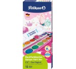 Pelikan boîte de couleurs gouaches 735/K12V, rose pailleté, 12 godets
