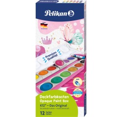 Pelikan boîte de couleurs gouaches 735/K12V, rose pailleté, 12 godets