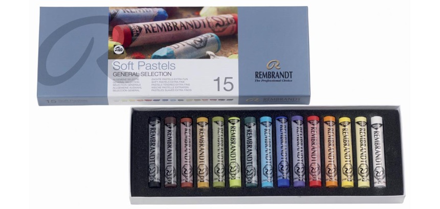 Rembrandt pastel douce, boîte de 15 pastels