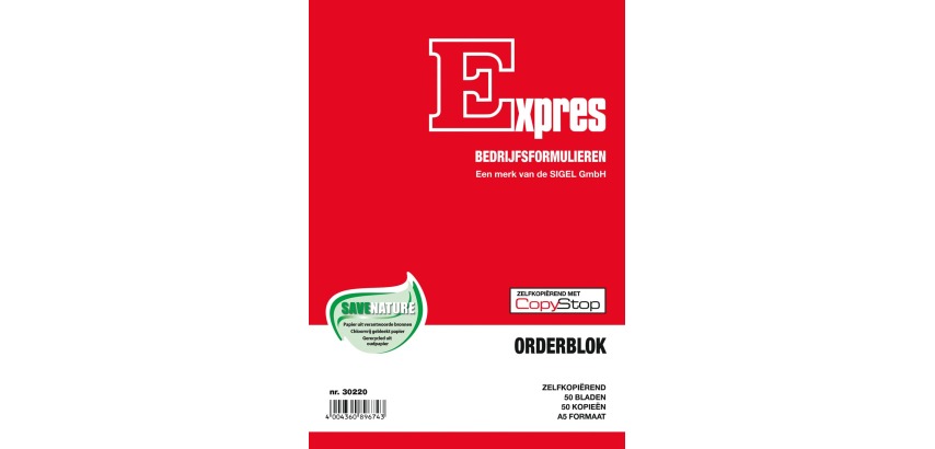 Sigel Expres order book, A5 size, Dutch, duplicate (50 x 2 sheets)
