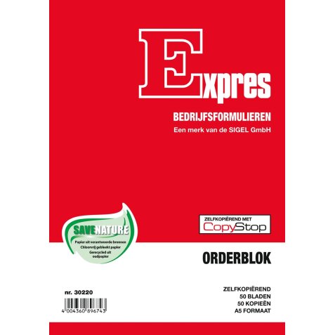Sigel Expres orderblok, ft A5, Nederlandstalig, dupli (50 x 2 vel)
